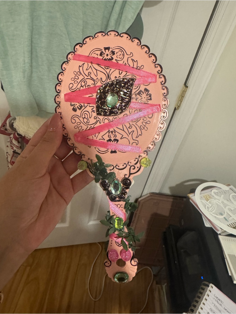 Monster High Venus Mcflytrap pink/green inspired handmade mirror